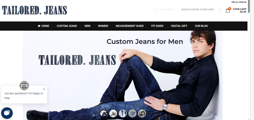Tailored Jeans Website 