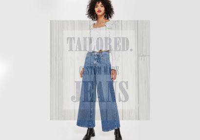 Custom made wide leg jeans