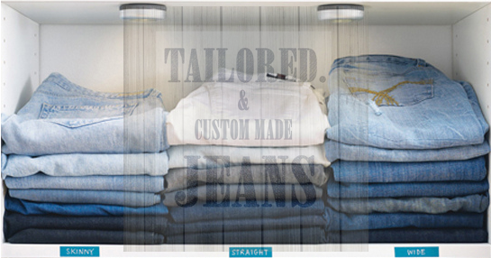 Jeans Organized On Shelf labeled
