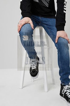 lightly distressed jeans for Guide on Ripped jeans and, How to style up ripped jeans? [For men.]