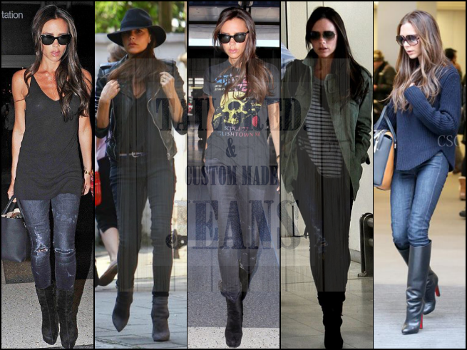 Jeans outfits of victoria beckham.