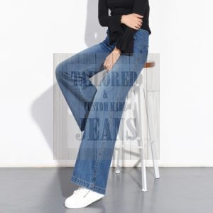 Winter Fleece Flare Jeans Women Plus Size High Waist Wide Leg Pants Baggy Plus velvet Bell