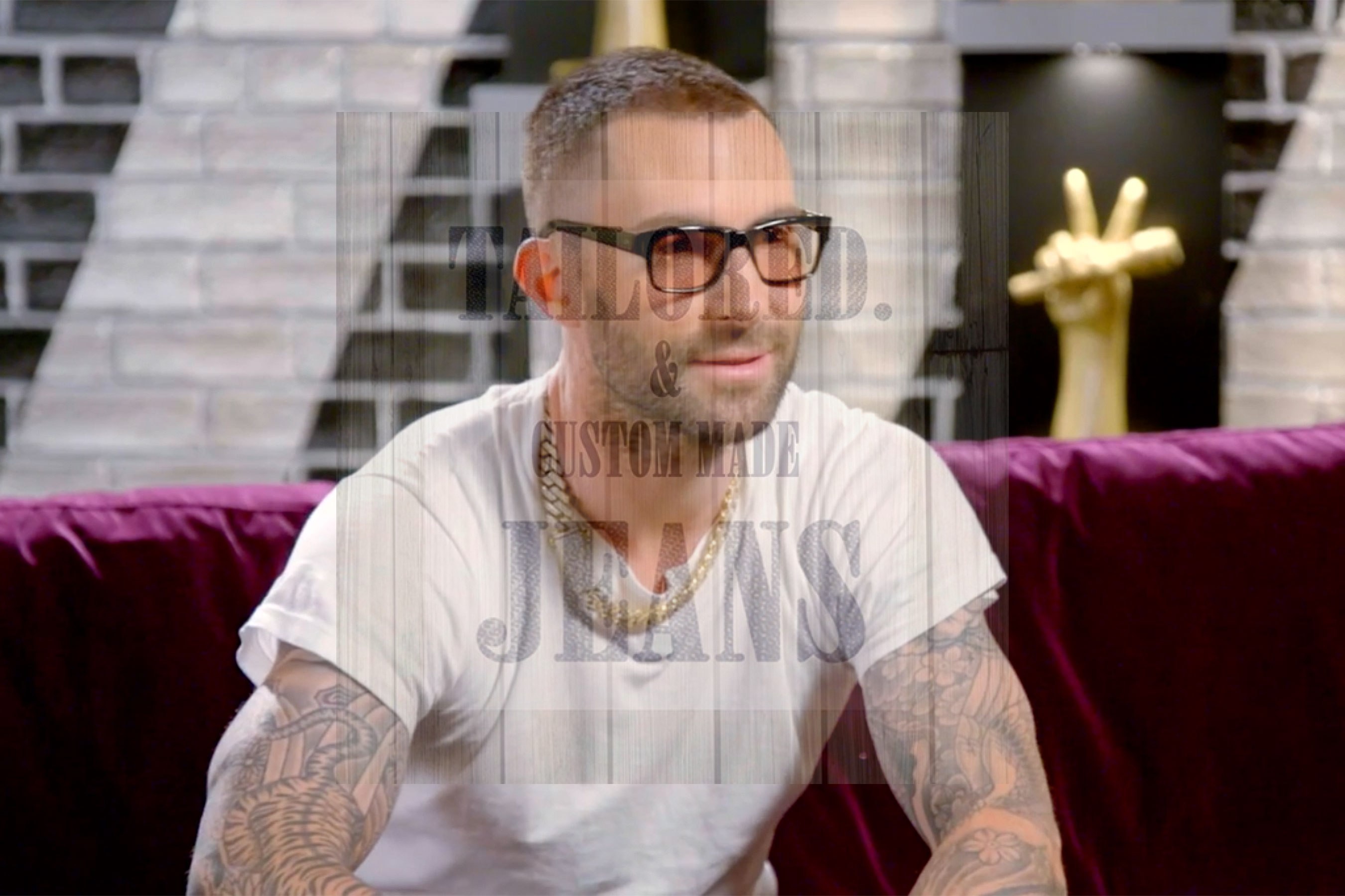 Adam Levine and his denim sense.