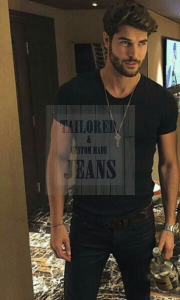 Modelling pose in denim jeans with Nick Bateman! image 12
