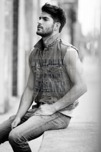 Modelling pose in denim jeans with Nick Bateman! image 11