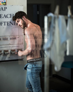 Modelling pose in denim jeans with Nick Bateman! image 7