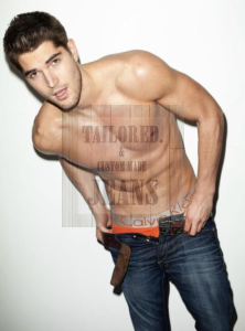 Modelling pose in denim jeans with Nick Bateman! image 2