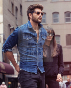 Modelling pose in denim jeans with Nick Bateman! image 5