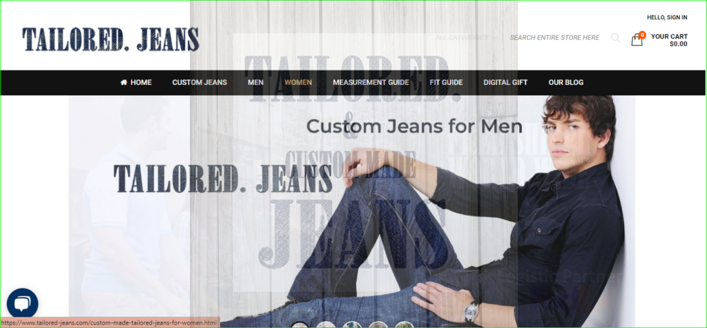 Tailored Jeans Website
