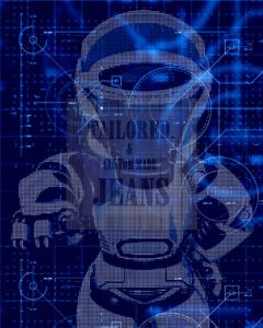 3d technology background with robot design