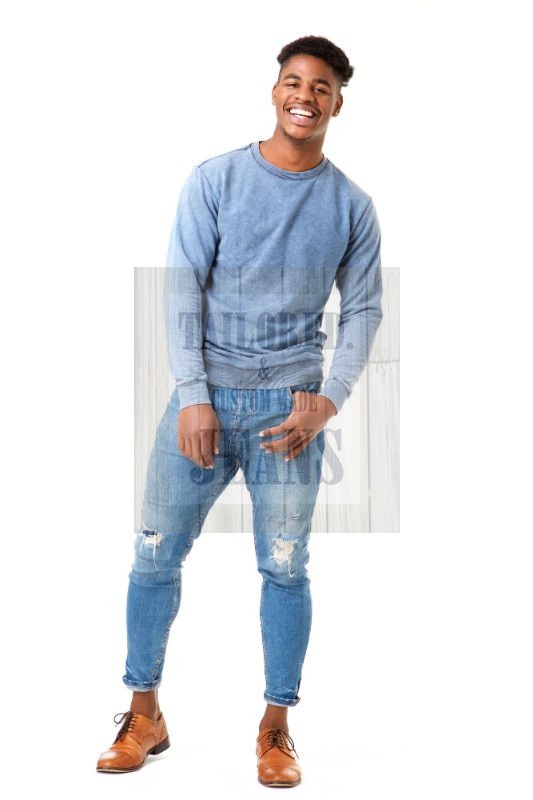 Men Custom Blue Jeans