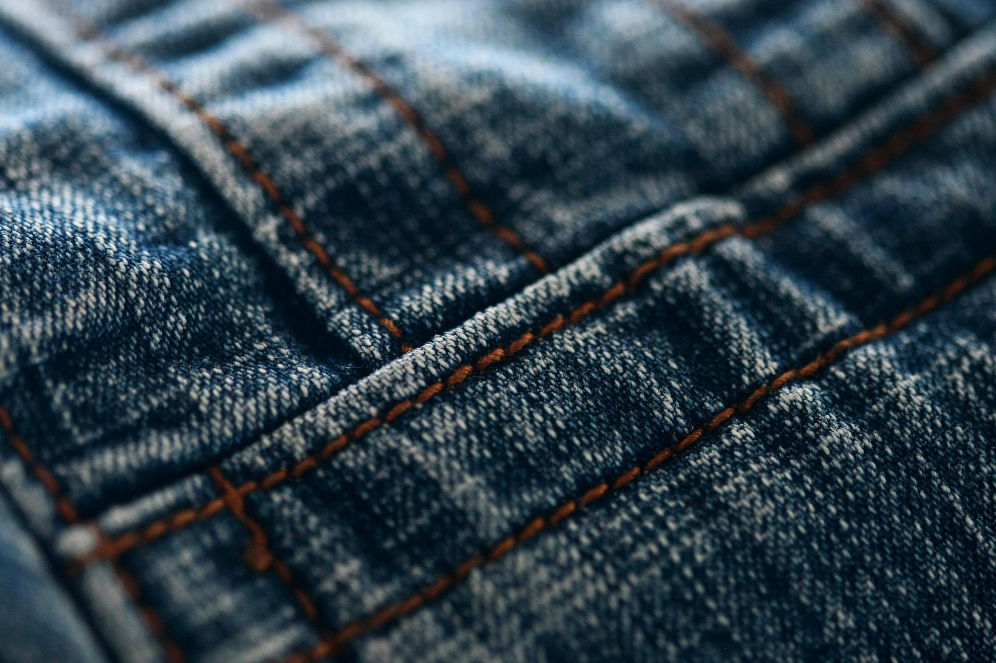premium selvedge denim fabric close up texture